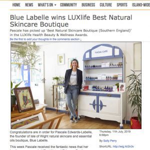 We've won Best Natural Skincare Boutique! LUXlife awards