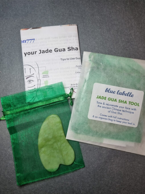 jade gua sha with organza