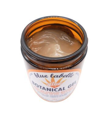 Glow botanical gel 150g glass jar open